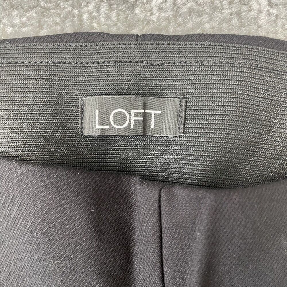 Loft Pants Womens 8 Tall Black Curvy Kick Crop Stretch Side Zip Slacks NEW - Picture 5 of 12